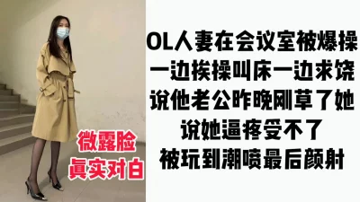 “你轻点，我老公昨晚刚草了我”OL丝袜人妻在会议室偷情被干到潮喷